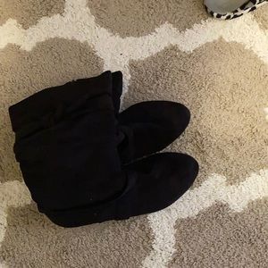 Ultra suede flat boots